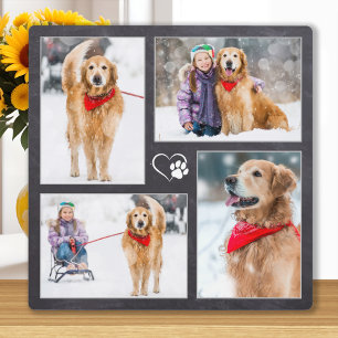 Hundefan Individueller 4er-Foto-Collage für Hausti Fotoplatte