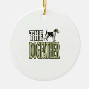 Hundefather Terrier Vintage Gravur Shirt Design_ Keramik Ornament