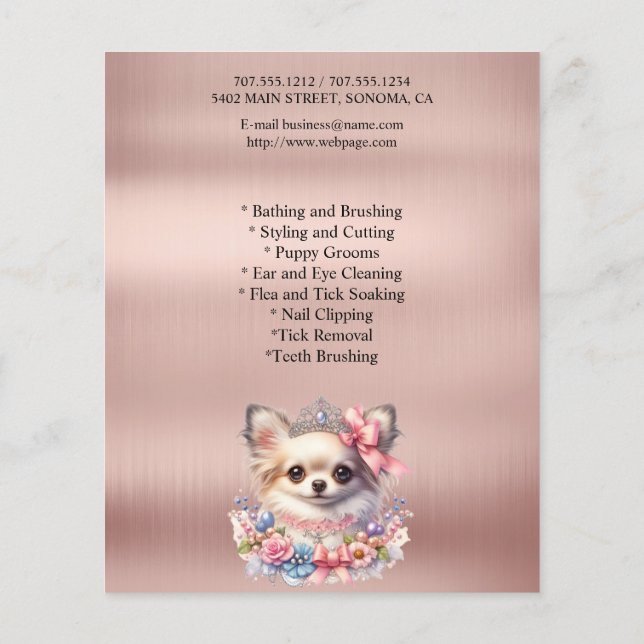 Hundefeld personalisierter Flyer (Hinten)