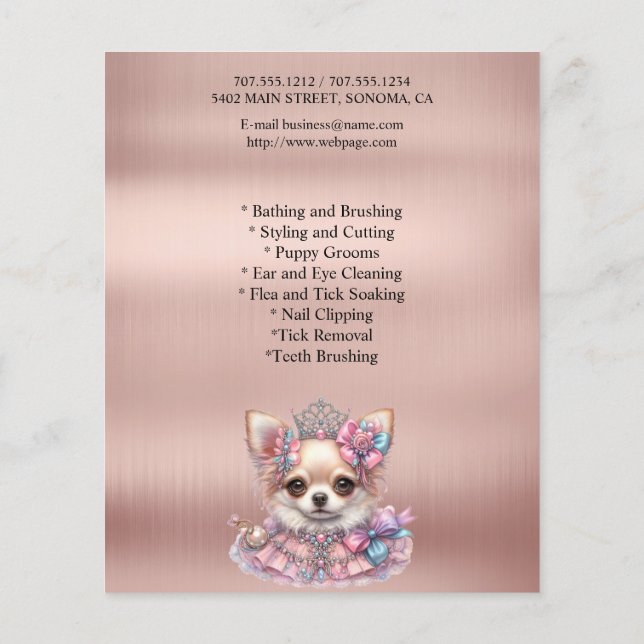 Hundefeld personalisierter Flyer (Hinten)