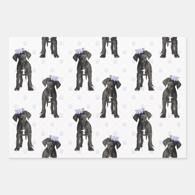 Hundefelle, großartiges Muster, Mama des Hundes, V Geschenkpapier Set (Vorderseite)