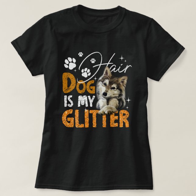 Hundefeuer ist mein Glitzer sibirischer Husky  T-Shirt (Design vorne)