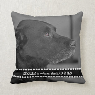 HundeFoto-lustiges Zuhause ist, wo der Hund Zitat Kissen