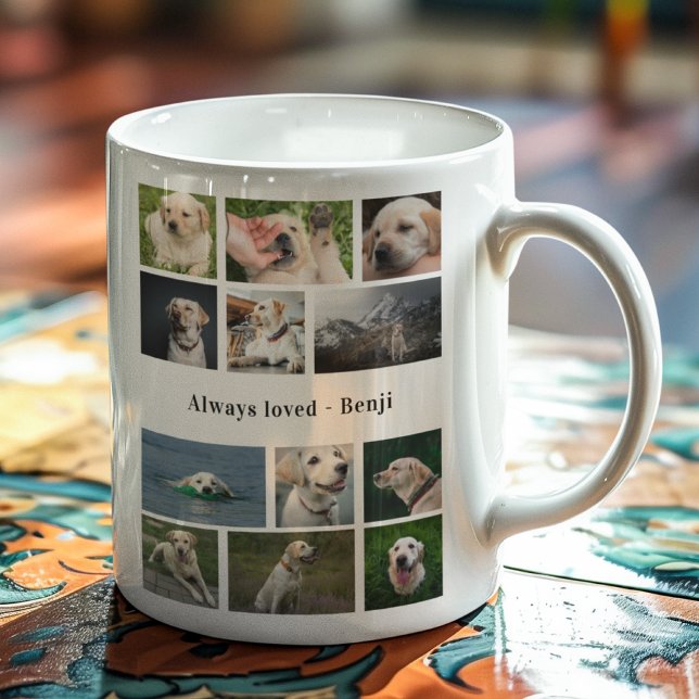 Hundefreund-Fotocollage Kaffeetasse (Dog lovers custom mug with photo template.)