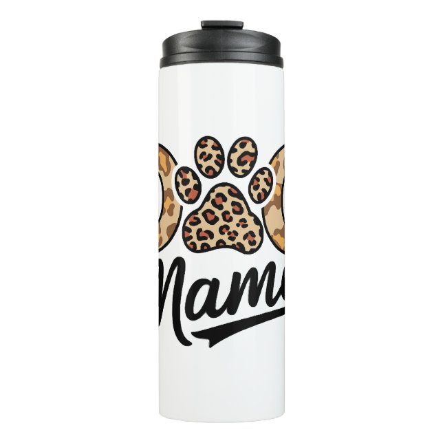 Hundefreund Leopardendruck Pfote Thermosbecher (Vorderseite)