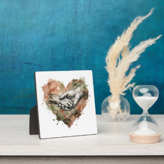 Hundefreund Mensch-Tier-Bindung Aquarell-Herz Fotoplatte