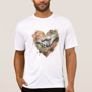 Hundefreund Mensch-Tier-Bindung Aquarell-Herz T-Shirt