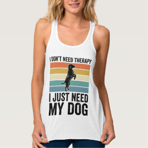 Hundefreund-Therapie-Zitat Vintage-Gravurdesign_1 Tank Top