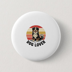 Hundefreund Vintage-Stich Cuter Hund Sonnenunterga Button