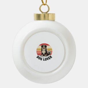 Hundefreund Vintage-Stich Cuter Hund Sonnenunterga Keramik Kugel-Ornament