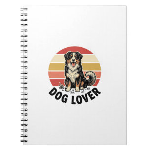 Hundefreund Vintage-Stich Cuter Hund Sonnenunterga Notizblock