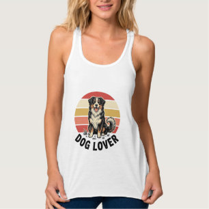 Hundefreund Vintage-Stich Cuter Hund Sonnenunterga Tank Top