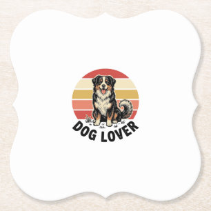 Hundefreund Vintage-Stich Cuter Hund Sonnenunterga Untersetzer