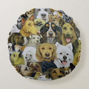 Hundefreunde Rundes Kissen