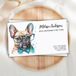 Hundefriseur Lustiger Welpe Haustier Französische  Visitenkarte
