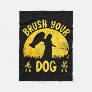 Hundefriseur Sensenmann Halloween Lustiger Hund Fleecedecke