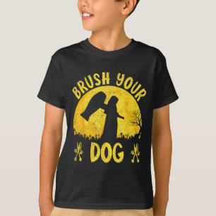 Hundefriseur Sensenmann Halloween Lustiger Hund T-Shirt