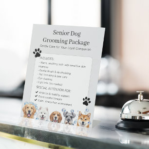 Hundefrisör für ältere Hunde Tierpflege für ältere Sockelschild
