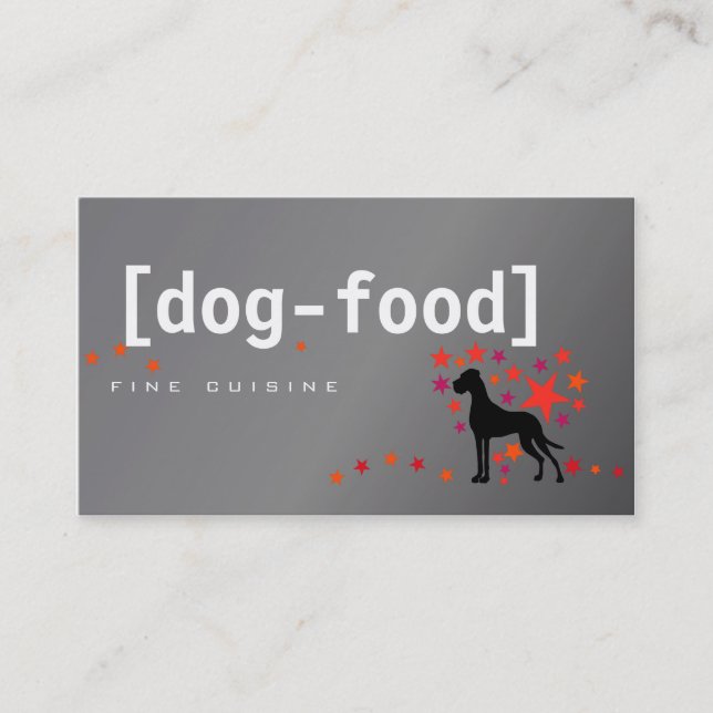 Hundefutter große DAne Visitenkarte (Vorderseite)