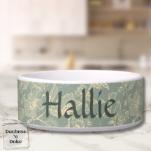 Hundefutterschale - Salbeigrün Botanisch, Personal