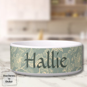 Hundefutterschale - Salbeigrün Botanisch, Personal Napf