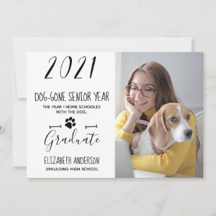 Hundegabel Senior Year Class 2021 Foto Abschluss Einladung