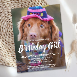 Hundegeburtstag Personalisierte Pet-Foto-Einladung Postkarte