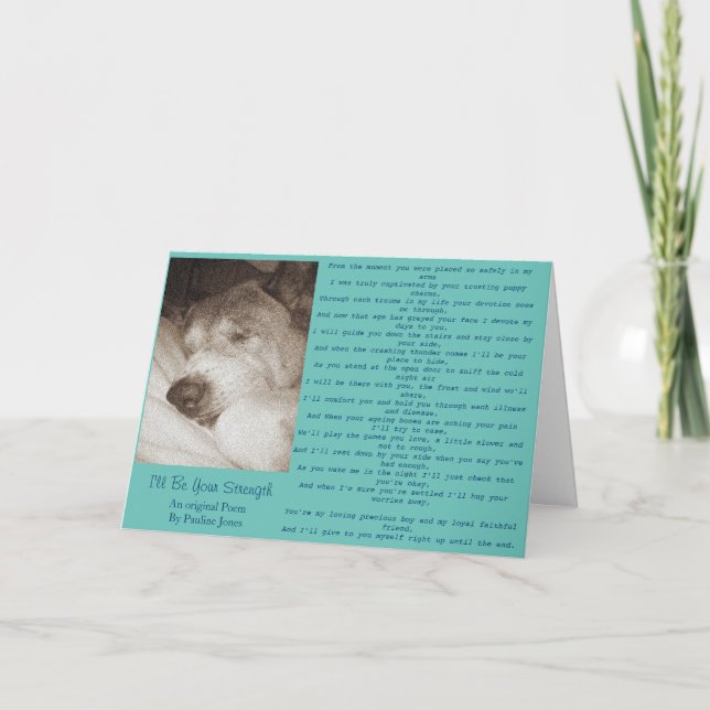 Hundegedicht originales altes Haustier-Beileid Karte (Vorderseite)