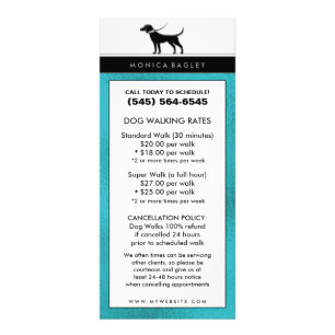 Hundegehen u. -haustier aquamarine blaue werbekarte