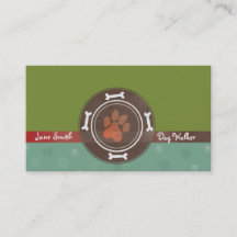 Hundegehen u. sitzende Visitenkarten des