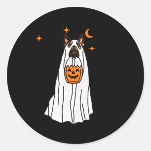 Hundegeister und KürbisHalloween Fu Runder Aufkleber