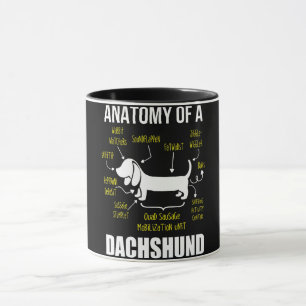 Hundegeschenk Anatomie der Dackel Tasse