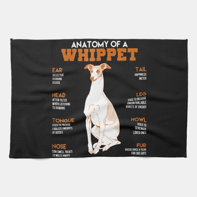 Hundegeschenk| Anatomie eines Hundes oder lustiges Geschirrtuch (Horizontal)
