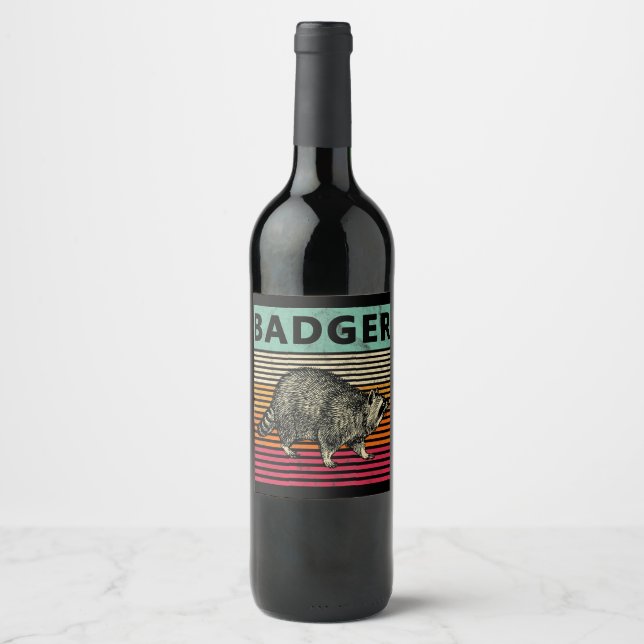 Hundegeschenk | Badger Wisconsin Weinetikett (Vorderseite)