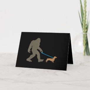 Hundegeschenk Bigfoot laufender Dachshund Feiertagskarte