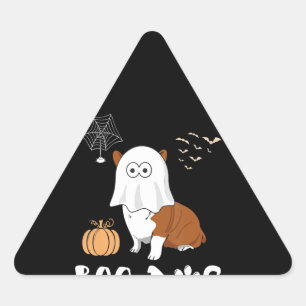 Hundegeschenk Boo Corgi Dog Halloween Dreieckiger Aufkleber