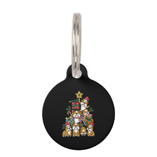 Hundegeschenk Christmas Tree English Bulldog Dog Haustiermarke
