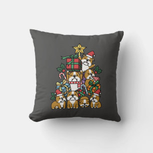 Hundegeschenk   Christmas Tree English Bulldog Dog Kissen
