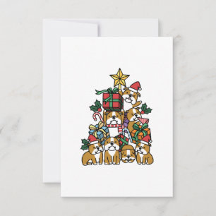 Hundegeschenk Christmas Tree English Bulldog Dog RSVP Karte