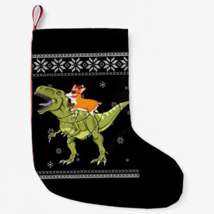 Hundegeschenk  Corgi Riding T Rex Dinosaurier Weih Kleiner Weihnachtsstrumpf
