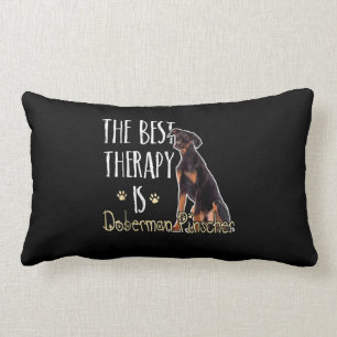 Hundegeschenk  Die beste Therapie ist Doberman Pin Lendenkissen