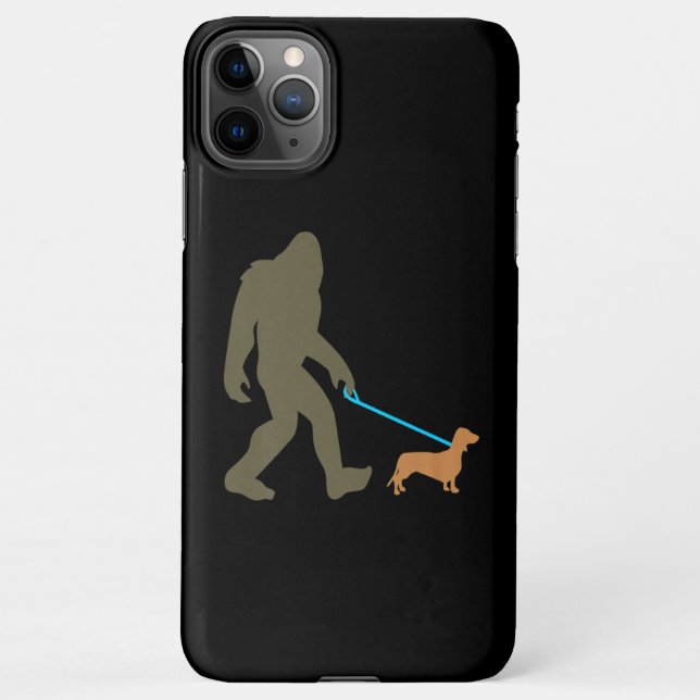 Hundegeschenk | Die Dackel, die mit wem läuft iPhone Hülle (Rückseite)