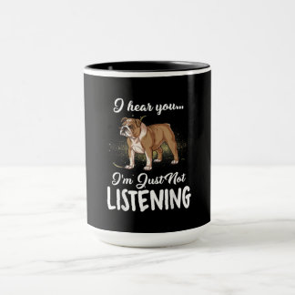 Hundegeschenk| Englischer Bulldog, den ich höre, d Tasse