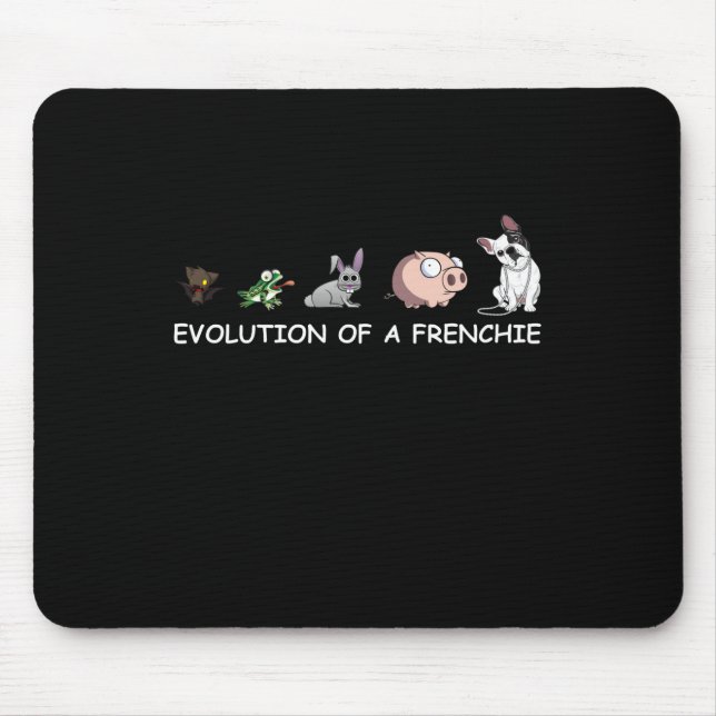 Hundegeschenk | Evolution eines Franzosen Mousepad (Vorne)