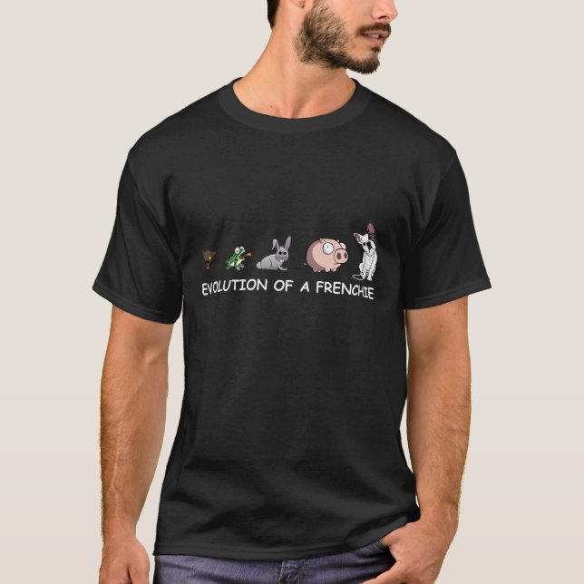 Hundegeschenk| Evolution eines Franzosen T-Shirt (Vorderseite)