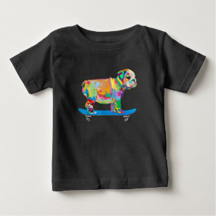 Hundegeschenk   Farbenfrohe Coole Bulldog Puppy-Sk Baby T-shirt
