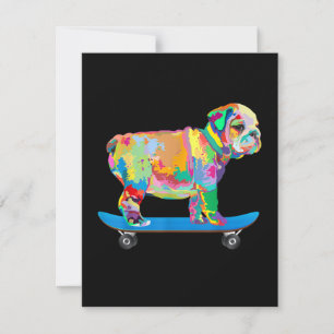 Hundegeschenk Farbenfrohe Coole Bulldog Puppy-Sk Dankeskarte