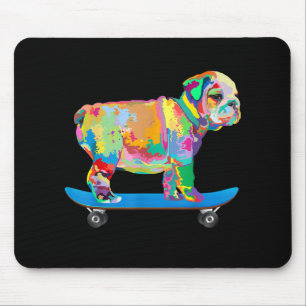 Hundegeschenk   Farbenfrohe Coole Bulldog Puppy-Sk Mousepad