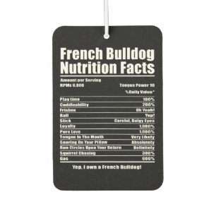 Hundegeschenk   Französische Bulldog Nutrition Fak Autolufterfrischer