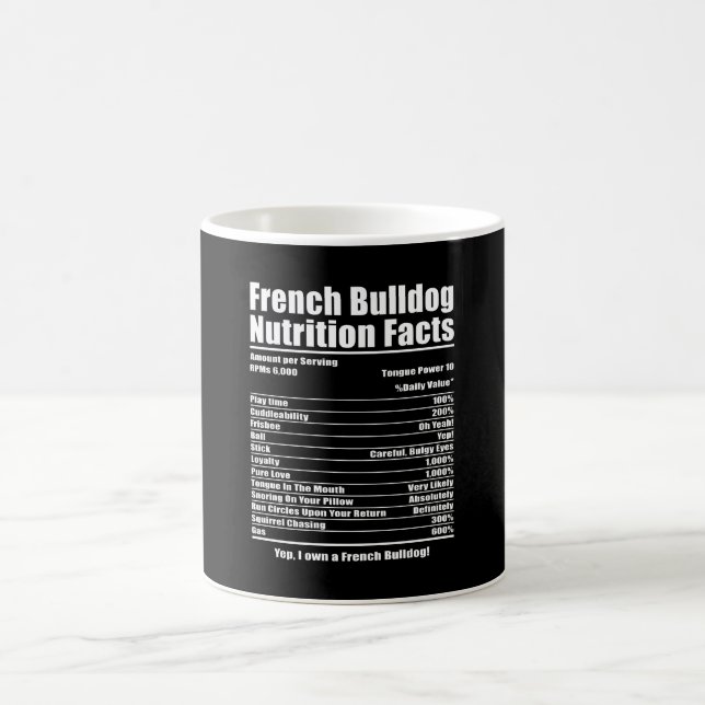 Hundegeschenk | Französische Bulldog Nutrition Fak Kaffeetasse (Mittel)